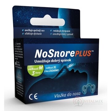 NoSnorePLUS silikónová vložka do nosa: veľkosť M 3 ks + veľkosť XL 1 ks ZADARMO, 1x1 set obrázok