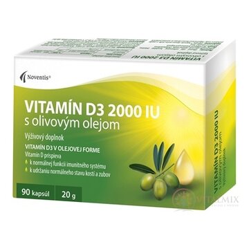 Noventis Vitamín D3 2000 IU s olivovým olejom cps 1x90 ks obrázok