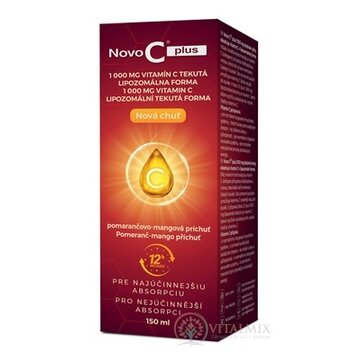 Novo C plus LIPOZOMÁLNY TEKUTÝ VITAMÍN C 1000 mg sirup, pomarančovo-mangová príchuť, 1x150 ml obrázok
