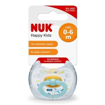 NUK CUMLÍK CLASSIC HAPPY KIDS V1-Latex Box utišujúci, veľkosť 1 (0-6 mesiacov), rôzne farby, 1x1 ks obrázok