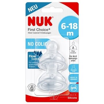 NUK FC+ náustok Flow Control silikónový cumlík, 6-18m, no-colic, 1x2 ks obrázok