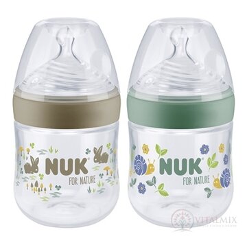 NUK for Nature Fľaša dojčenská 150 ml, s kontrolou teploty, silikónový náustok, veľkosť S, rôzne farby, 1x1 ks obrázok