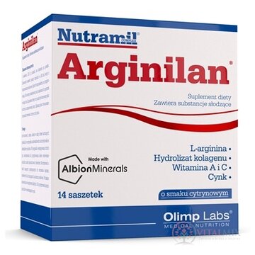 NUTRAMIL complex ARGINILAN vrecúška (po 12,5 g prášku) príchuť citrón 1x14 ks obrázok