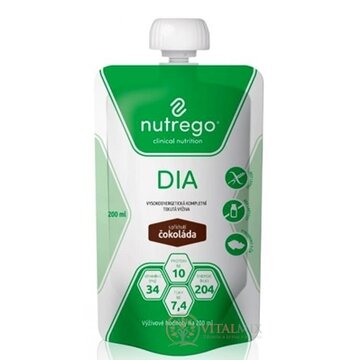 Nutrego DIA s príchuťou čokoláda tekutá výživa 12x200 ml obrázok