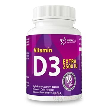 NUTRICIUS Vitamín D3 EXTRA 2500 IU tbl 1x30 ks obrázok