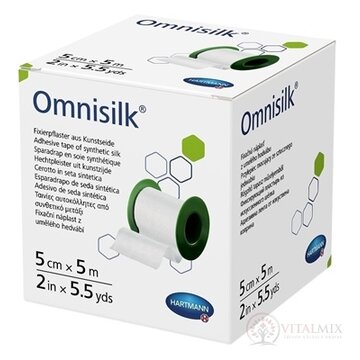 Omnisilk fixačná náplasť z umelého hodvábu na cievke (5 cm x 5 m) 1x1 ks obrázok