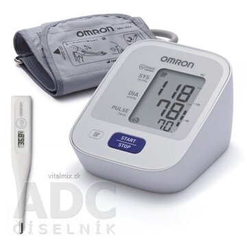 OMRON M2 Digitálny TLAKOMER automatický na rameno 1 ks + teplomer zadarmo 1 ks, 1x1 set obrázok