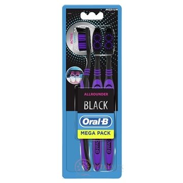 Oral-B BLACK ALLROUNDER Medium zubná kefka manuálna 1x3 ks obrázok
