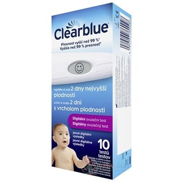 Ovulačný test Clearblue digitálny (držiak testu + testovacia tyčinka 10 ks) 1x1 set obrázok