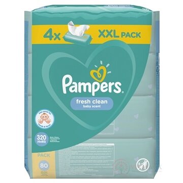 PAMPERS Baby Wipes Fresh Clean vlhčené obrúsky XXL pack 4x80 ks (320 ks) obrázok