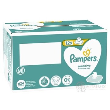 PAMPERS Baby Wipes Sensitive Box vlhčené obrúsky 12x52 ks (624 ks) obrázok