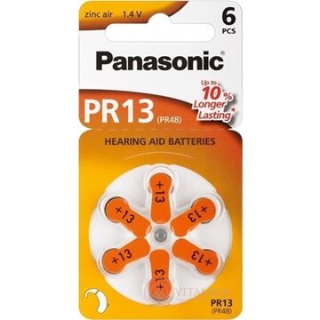 Panasonic PR13 batérie (PR48) do načúvacích prístrojov 1x6 ks obrázok