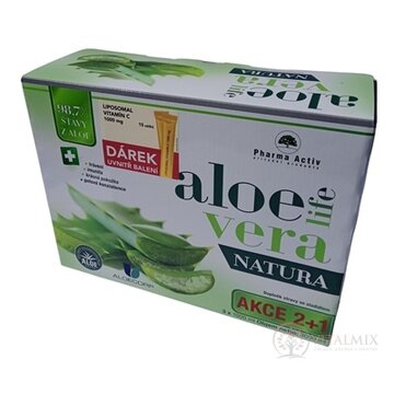 Pharma Activ AloeVeraLife NATURA AKCIA+DARCEK šťava z aloe 98,7% (2+1 zadarmo) 3x1000 ml (3000 ml) + darček LIPOZOMAL VIT. C, 1x1 set obrázok