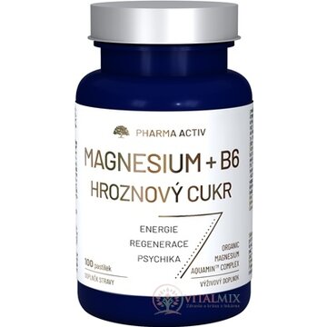 Pharma Activ MAGNESIUM + B6 Hroznový cukor pastilky s príchuťou citrón-mäta 1x100 ks obrázok