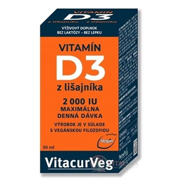 Pharmalife Vitamín D3 z lišajníka 2000 IU kvapky 1x30 ml obrázok