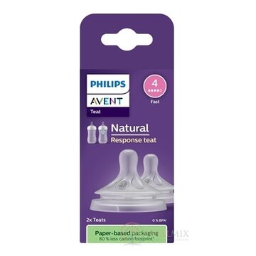 Philips AVENT CUMLÍK na fľašu Natural Response 4 rýchly prietok, 3m+, silikónový (SCY964/02) 1x2 ks obrázok