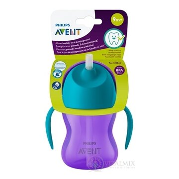 Philips AVENT HRNČEK s ohnutou slamkou 200 ml, 9 m+, s držadlami, fialový (SCF796/02), 1x1 ks obrázok