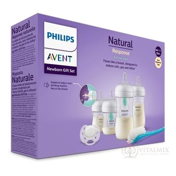 Philips AVENT Novorodenecká SADA Natural Response AirFree, fľaše (2x125 ml,0-3m; 2x260 ml,3-6m) 1xcumlík Ultra soft 0-6m,1x kefka; (SCD657/11) 1x1 set obrázok