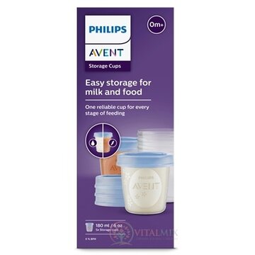 Philips AVENT VIA zásobníky poháriky 180 ml x 5 ks, s vrchnákmi (SCF619/05) 1x1 set obrázok