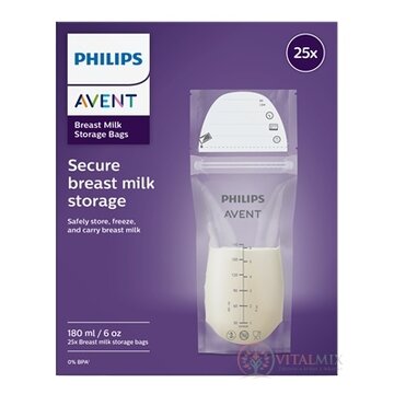 Philips AVENT VRECKÁ na materské mlieko jednorazové, objem 180 ml (krabica) (SCF603/25) 1x25 ks obrázok