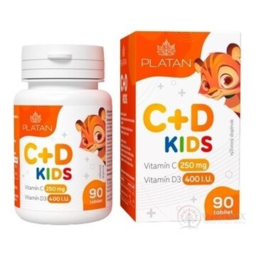 PLATAN Vitamín C + D KIDS cmúľacie tablety 1x90 ks obrázok