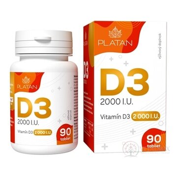 PLATAN Vitamín D3 2000 I.U. tbl 1x90 ks obrázok