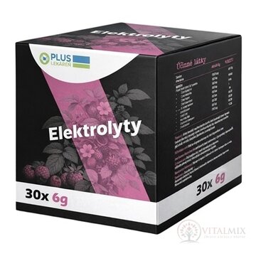 PLUS LEKÁREŇ Elektrolyty vrecúška (po 6 g) prášok s príchuťou malina 1x30 ks obrázok