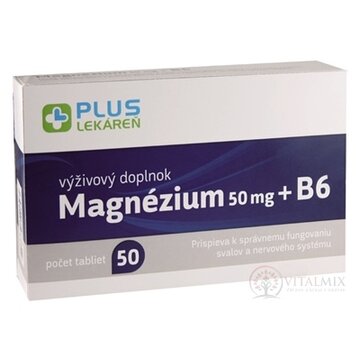 PLUS LEKÁREŇ Magnézium 50 mg + B6 tbl 1x50 ks obrázok