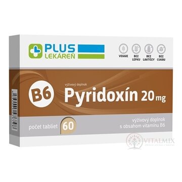 PLUS LEKÁREŇ Pyridoxín 20 mg tbl s vitamínom B6 1x60 ks obrázok