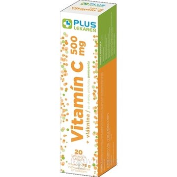 PLUS LEKÁREŇ Vitamín C 500 mg + vláknina tbl eff s príchuťou pomaranča 1x20 ks obrázok