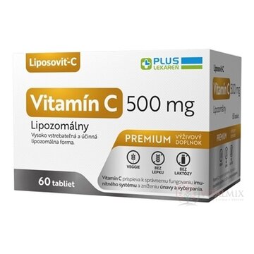 PLUS LEKÁREŇ Vitamín C 500 mg Lipozomálny tbl 1x60 ks obrázok