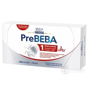 PreBEBA 1 DISCHARGE mliečna dojčenská výživa (pre novorodencov do 1800 g)(inov.2026) 32x90 ml (2880 ml) obrázok
