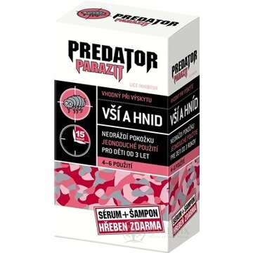 PREDATOR PARAZIT pri výskyte vší a hníd PACK sérum 100 ml + šampón 100 ml + kovový hrebeň zdarma, 1x1 set obrázok