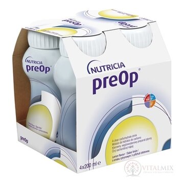 preOp sacharidový izotonický nápoj s citrónovou príchuťou 4x200 ml (800 ml) obrázok