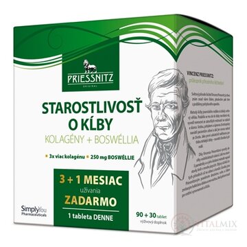 PRIESSNITZ STAROSTLIVOSŤ O KĹBY tbl (Kolagény + Boswéllia) 90+30 zadarmo (120 ks) obrázok