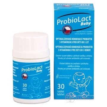 ProbioLact Baby tablety na cmúľanie (s vitamínom D), príchuť vanilka, citrón 1x30 ks obrázok