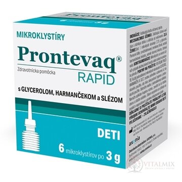 PRONTEVAQ RAPID mikroklystíry DETI jednodávkové, 6x3 g (18 g) obrázok