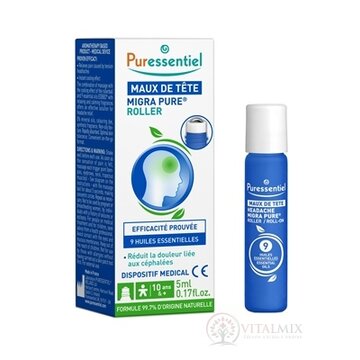 PURESSENTIEL MIGRA PURE Roll-on pri bolesti hlavy 9 esenciálnych olejov 1x5 ml obrázok