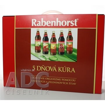 Rabenhorst 5 dňová očistná kúra ovocné a zeleninové šťavy 5x750 ml, 1x1 set obrázok