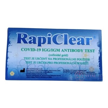 RapiClear COVID-19 IgG/IgM test na detekciu protilátok (koloidné zlato),1x1 set obrázok