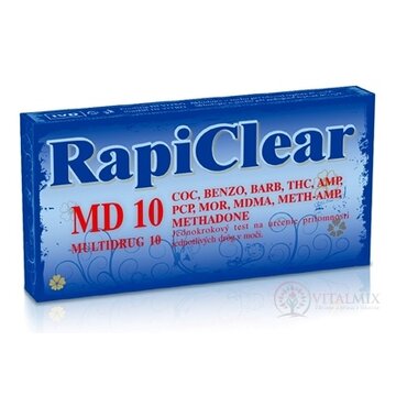 RapiClear MD 10 (MULTIDRUG 10) IVD, test drogový na samodiagnostiku 1x1 ks obrázok