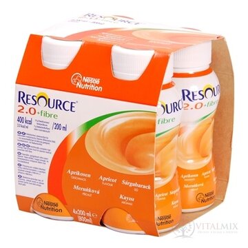 RESOURCE 2,0+ Fibre Marhuľová príchuť sol 4x200 ml (800 ml) obrázok