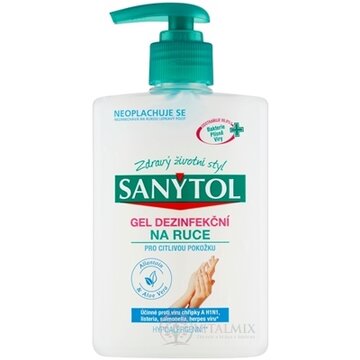 SANYTOL GÉL DEZINFEKCNÝ na ruky pre citlivú pokožku 1x250 ml obrázok