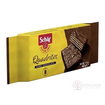 Schär QUADRITOS oblátky bezgluténové, kakaové vafle v horkej čokoláde, 1x40 g obrázok