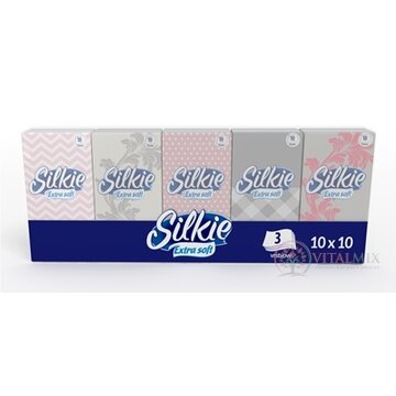 Silkie Extra soft Hygienické vreckovky 3-vrstvové, papierové 10x10 ks (100 ks) obrázok