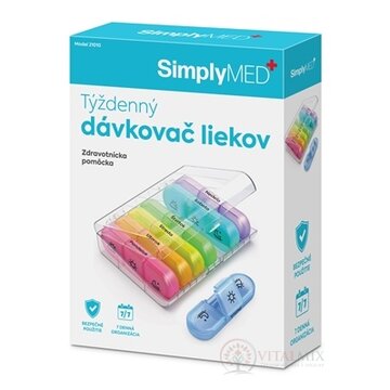 SimplyMED Týždenný dávkovač liekov otvárací, model 21010, 1x1 ks obrázok
