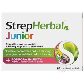 StrepHerbal Junior pastilky s vitamínom C a zinkom 1x24 ks obrázok