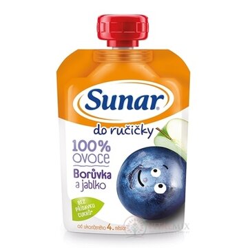 Sunar Do ručičky Čučoriedka a jablko 100% ovocia (od ukonč. 4. mesiaca) 1x100 g obrázok