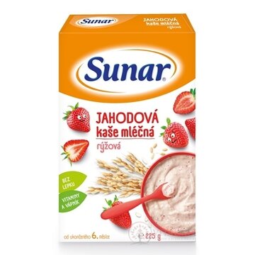 Sunar JAHODOVÁ KAŠA mliečna ryžová (od ukonč. 6. mesiaca) 1x225 g obrázok