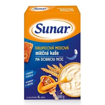 Sunar KRUPICOVÁ MEDOVÁ KAŠA mliečna NA DOBRÚ NOC (od ukonč. 6. mesiaca) 1x225 g obrázok